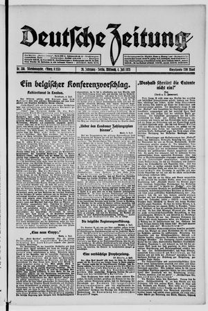 Deutsche Zeitung on Jul 4, 1923