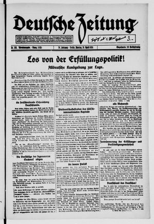 Deutsche Zeitung on Apr 28, 1924
