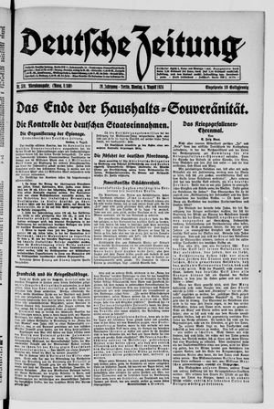 Deutsche Zeitung vom 04.08.1924