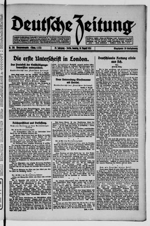 Deutsche Zeitung vom 10.08.1924