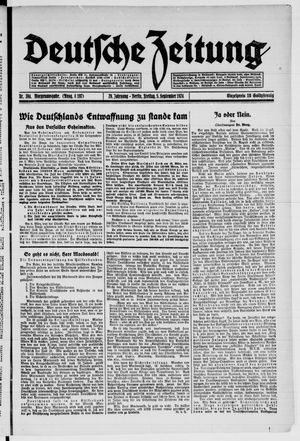 Deutsche Zeitung vom 05.09.1924