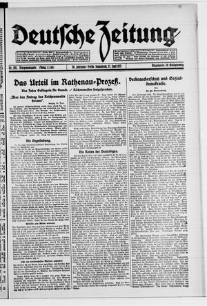 Deutsche Zeitung vom 27.06.1925