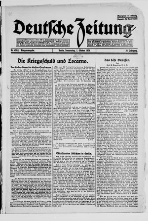 Deutsche Zeitung vom 01.10.1925