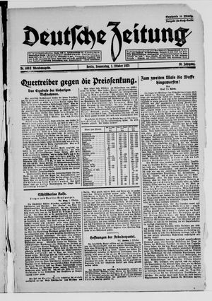 Deutsche Zeitung vom 01.10.1925