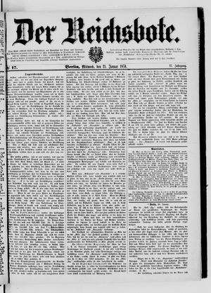 Der Reichsbote vom 21.01.1874