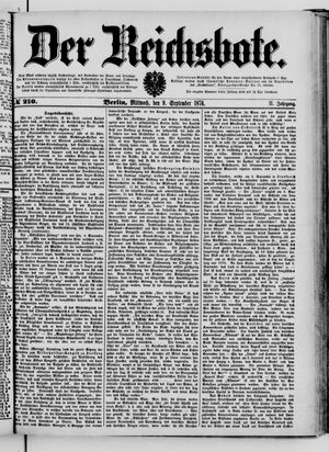Der Reichsbote vom 09.09.1874