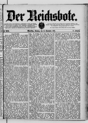 Der Reichsbote vom 13.09.1874
