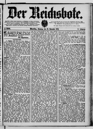 Der Reichsbote vom 29.11.1874