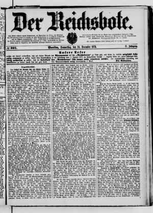 Der Reichsbote vom 24.12.1874