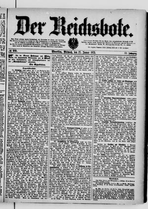 Der Reichsbote on Jan 27, 1875