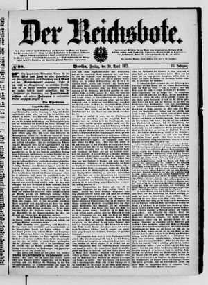 Der Reichsbote on Apr 30, 1875