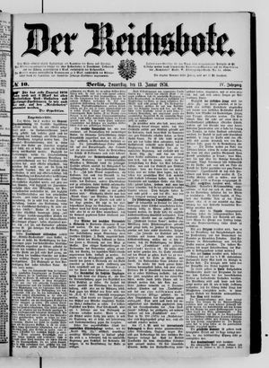 Der Reichsbote on Jan 13, 1876