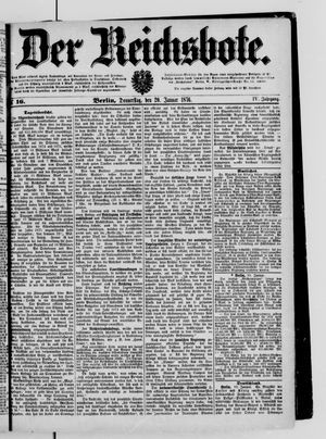 Der Reichsbote on Jan 20, 1876