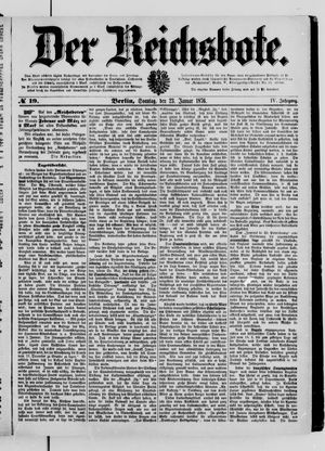 Der Reichsbote on Jan 23, 1876