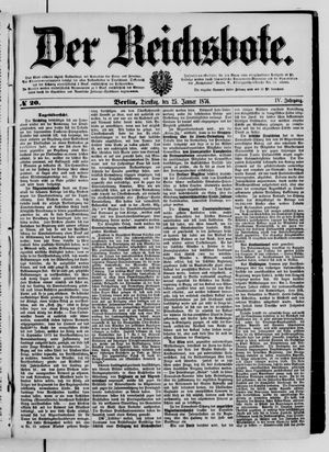 Der Reichsbote on Jan 25, 1876