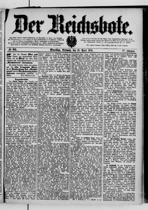 Der Reichsbote vom 19.04.1876