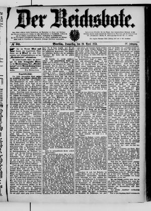 Der Reichsbote on Apr 20, 1876