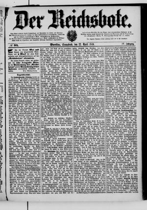 Der Reichsbote vom 22.04.1876