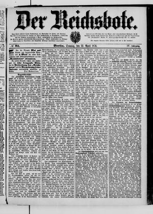 Der Reichsbote vom 23.04.1876