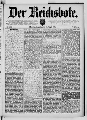 Der Reichsbote vom 10.08.1876