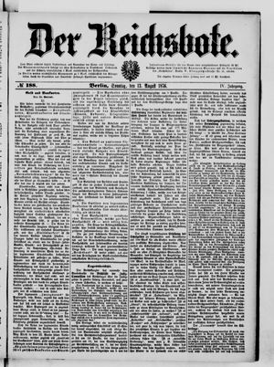 Der Reichsbote vom 13.08.1876