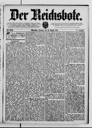 Der Reichsbote on Aug 20, 1876