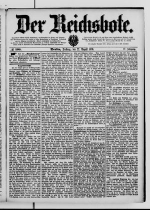 Der Reichsbote vom 22.08.1876