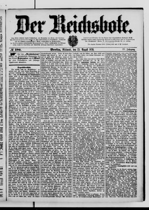 Der Reichsbote vom 23.08.1876