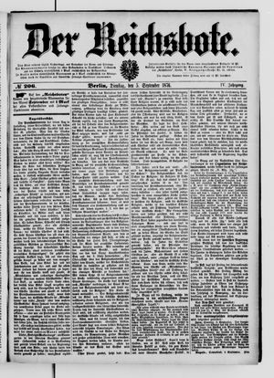 Der Reichsbote on Sep 5, 1876
