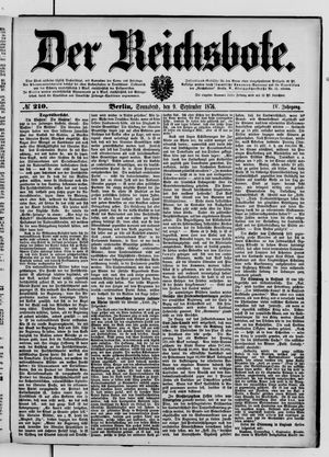 Der Reichsbote vom 09.09.1876