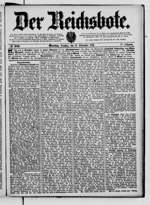 Der Reichsbote vom 19.09.1876