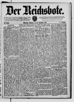 Der Reichsbote on Sep 20, 1876
