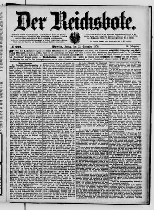 Der Reichsbote vom 22.09.1876