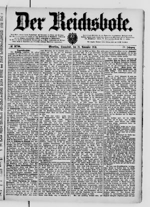 Der Reichsbote on Nov 18, 1876
