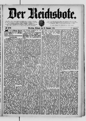 Der Reichsbote vom 29.11.1876