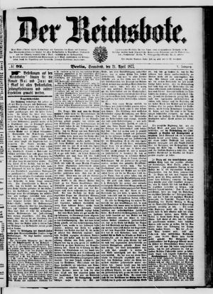 Der Reichsbote vom 21.04.1877