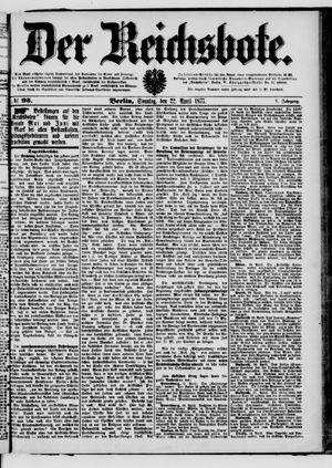 Der Reichsbote vom 22.04.1877