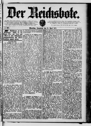 Der Reichsbote vom 28.04.1877