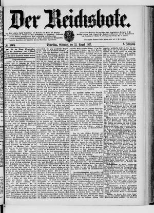 Der Reichsbote on Aug 22, 1877