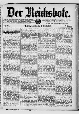 Der Reichsbote vom 22.11.1877