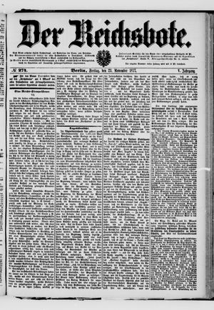 Der Reichsbote vom 23.11.1877