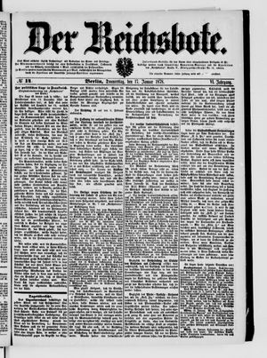 Der Reichsbote vom 17.01.1878