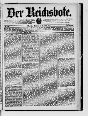 Der Reichsbote on Mar 27, 1878