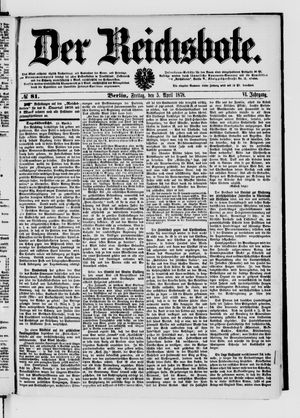Der Reichsbote vom 05.04.1878