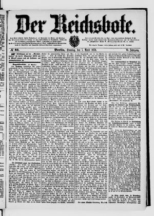 Der Reichsbote vom 07.04.1878