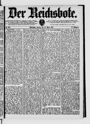 Der Reichsbote vom 12.04.1878