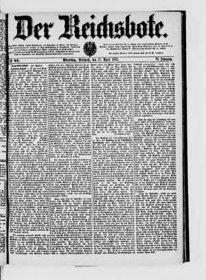 Der Reichsbote vom 17.04.1878