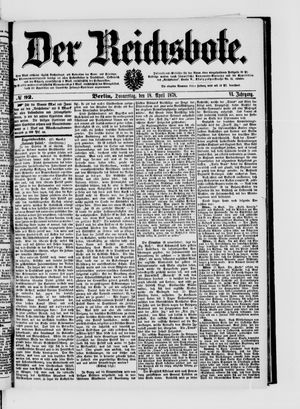 Der Reichsbote vom 18.04.1878