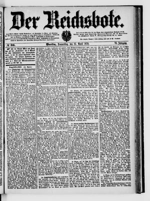 Der Reichsbote vom 25.04.1878