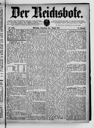 Der Reichsbote on Aug 1, 1878